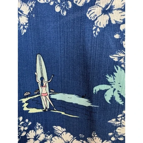 Tommy Bahama Men XXL Hawaiian Shirt Vintage Beach Scenes Retro Surf‎ 100% Silk